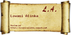 Lovasi Alinka névjegykártya